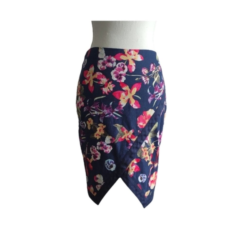 Portmans asymmetrical floral pencil skirt